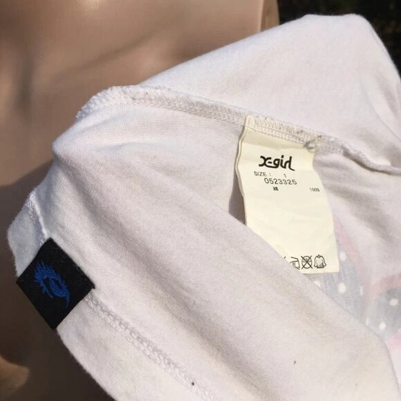 X-GIRL Long Sleeve Shirt White Logo Cotton T-Shirt Size M L & Tote Bag - Picture 8 of 8